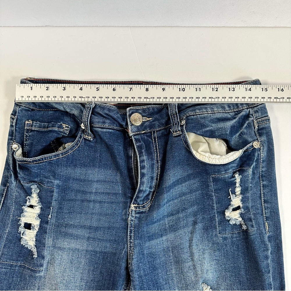 Seven7 Jeans Distressed Slim Straight Womens Size 12 Stretch - Picture 9 of 10